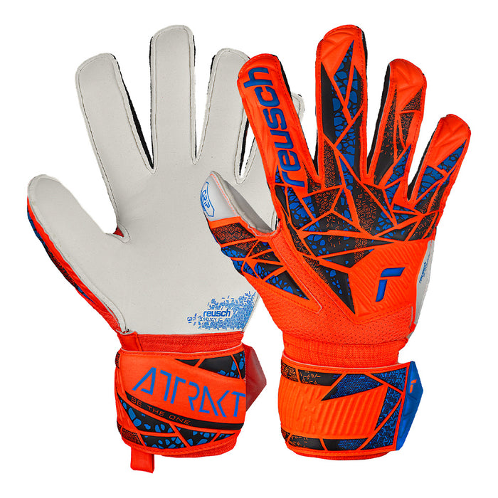 Reusch Starter Solid Finger Support Junior GK Gloves (Orange/Blue)