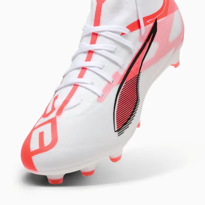 Puma Ultra 5 Match+ FG/AG Football Boots (White/Black/Glowing Red)