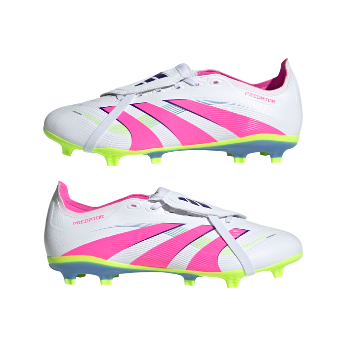 Adidas Predator League Fold-Over Tongue FG Football Boots (White/Lucid Pink/Lucid Lemon)