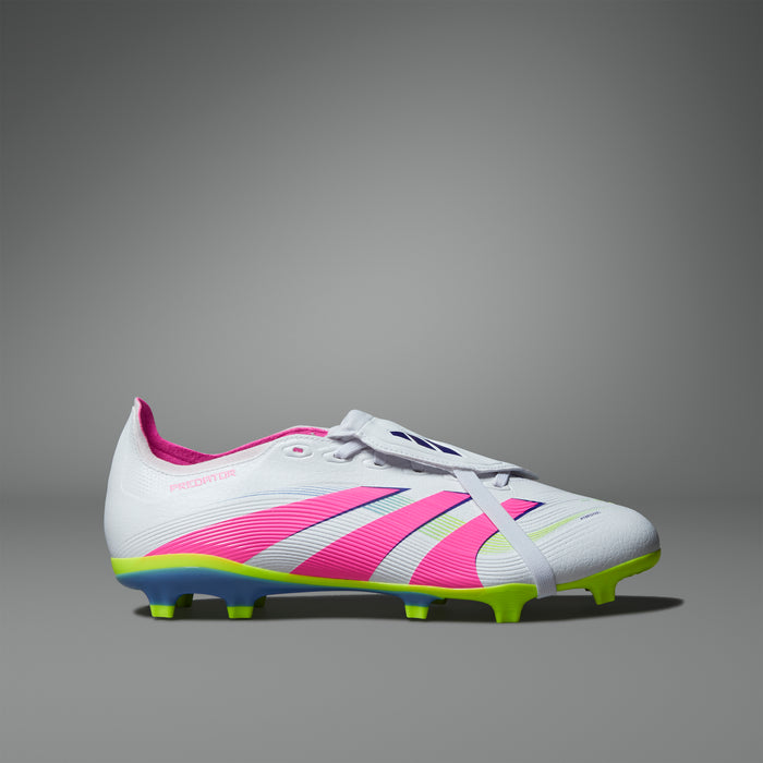 Adidas Predator League Fold-Over Tongue FG Football Boots (White/Lucid Pink/Lucid Lemon)