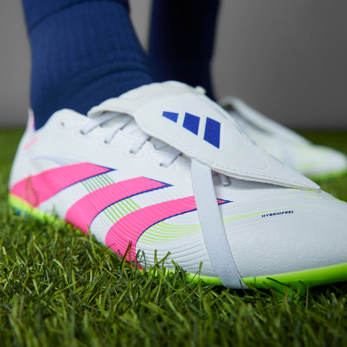 Adidas Predator League Fold-Over Tongue FG Football Boots (White/Lucid Pink/Lucid Lemon)