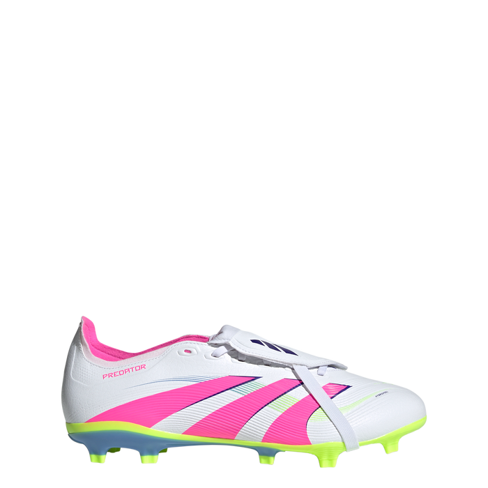 Adidas Predator League Fold-Over Tongue FG Football Boots (White/Lucid Pink/Lucid Lemon)