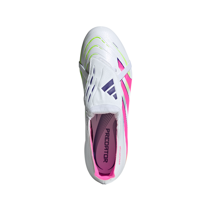 Adidas Predator League Fold-Over Tongue FG Football Boots (White/Lucid Pink/Lucid Lemon)
