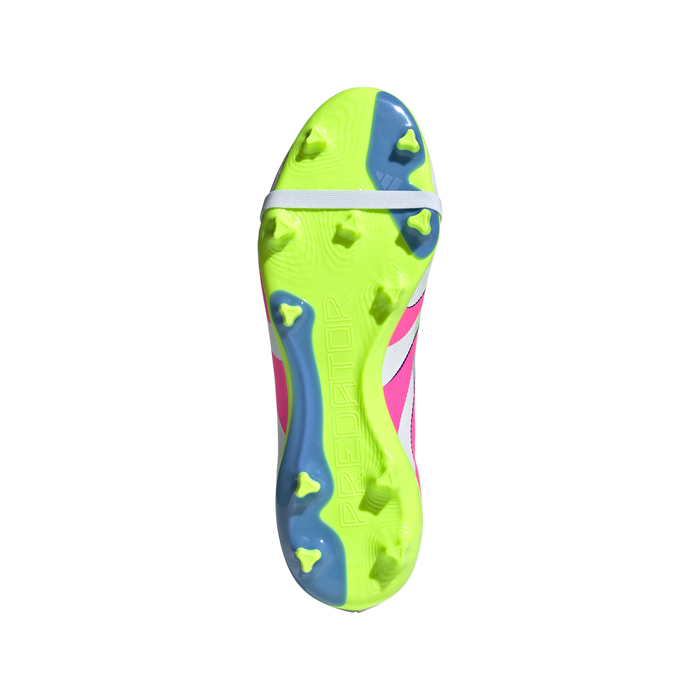 Adidas Predator League Fold-Over Tongue FG Football Boots (White/Lucid Pink/Lucid Lemon)