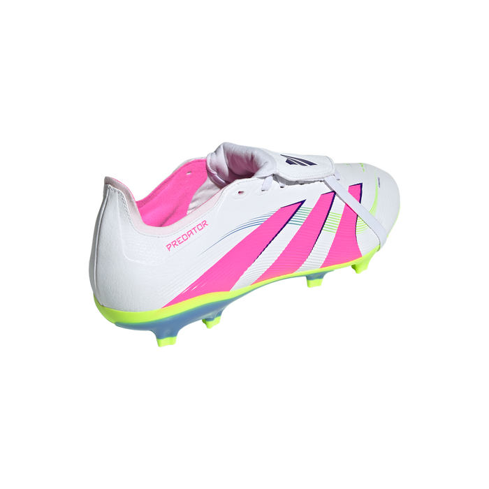Adidas Predator League Fold-Over Tongue FG Football Boots (White/Lucid Pink/Lucid Lemon)