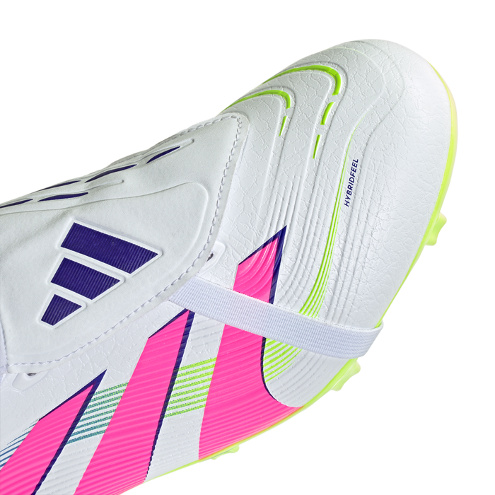 Adidas Predator League Fold-Over Tongue FG Football Boots (White/Lucid Pink/Lucid Lemon)