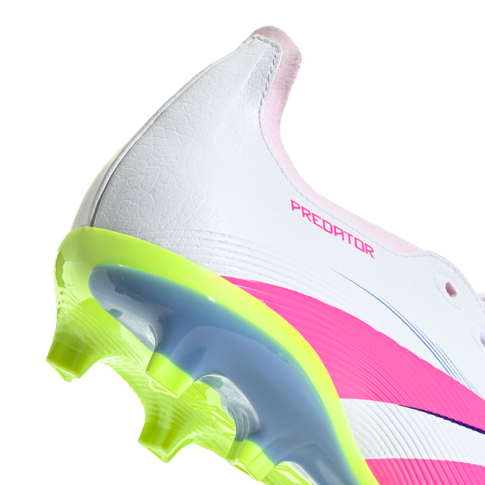 Adidas Predator League Fold-Over Tongue FG Football Boots (White/Lucid Pink/Lucid Lemon)