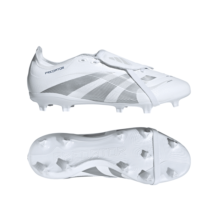 Adidas Predator League Fold-Over Tongue FG Football Boots (Cloud White/Silver Metallic/Bright Royal)