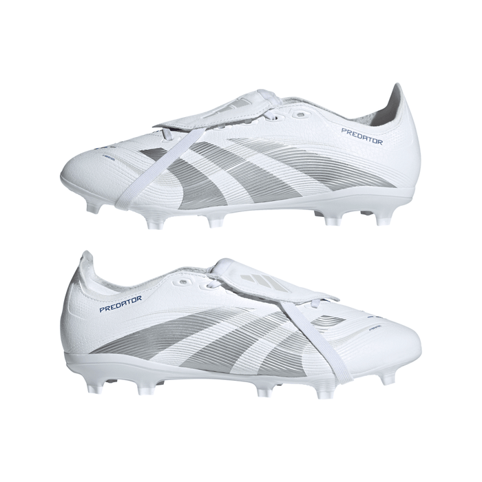Adidas Predator League Fold-Over Tongue FG Football Boots (Cloud White/Silver Metallic/Bright Royal)