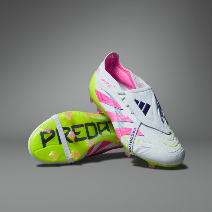 Adidas Predator Elite Fold-Over Tongue FG Football Boots (Cloud White/Lucid Pink/Lucid Lemon)