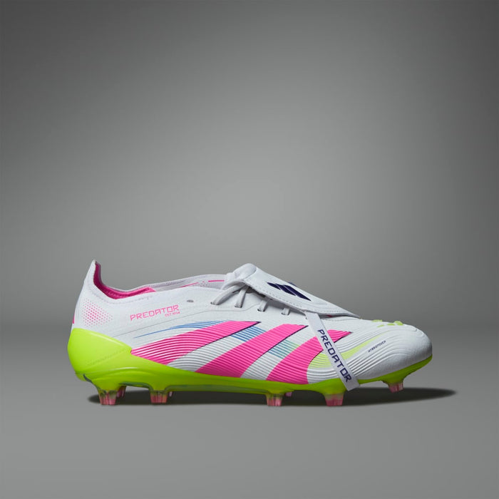 Adidas Predator Elite Fold-Over Tongue FG Football Boots (Cloud White/Lucid Pink/Lucid Lemon)