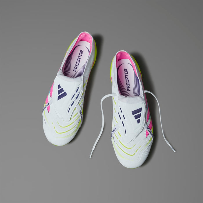 Adidas Predator Elite Fold-Over Tongue FG Football Boots (Cloud White/Lucid Pink/Lucid Lemon)