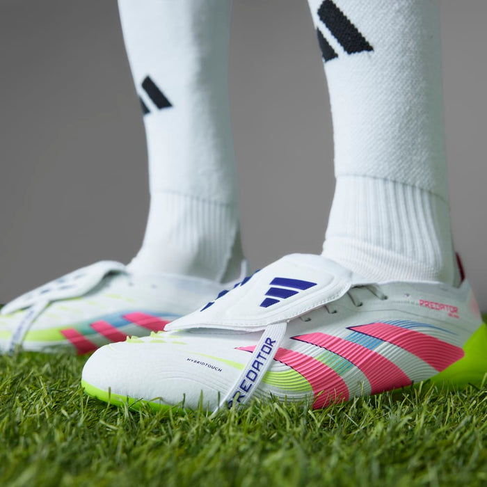Adidas Predator Elite Fold-Over Tongue FG Football Boots (Cloud White/Lucid Pink/Lucid Lemon)