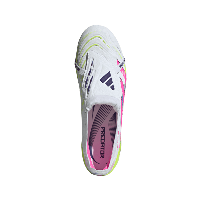 Adidas Predator Elite Fold-Over Tongue FG Football Boots (Cloud White/Lucid Pink/Lucid Lemon)