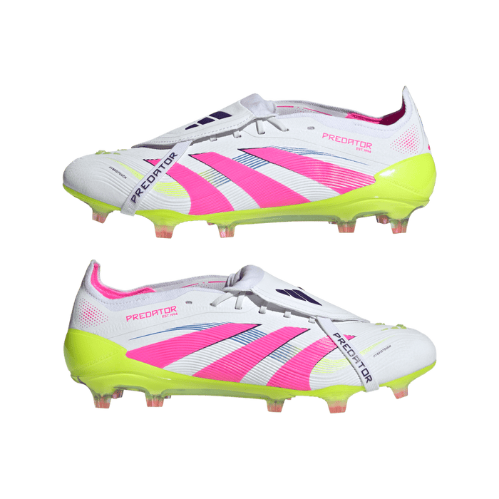 Adidas Predator Elite Fold-Over Tongue FG Football Boots (Cloud White/Lucid Pink/Lucid Lemon)
