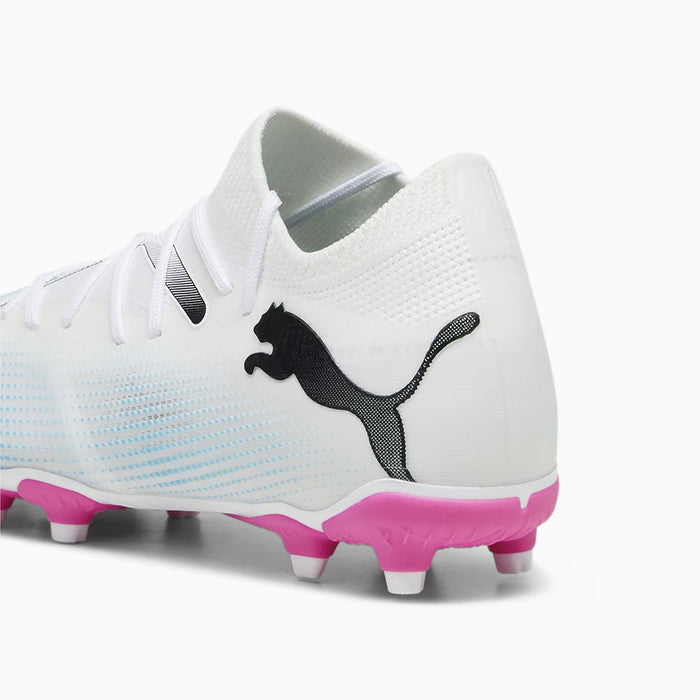 Puma Future 7 Match FG/AG Jnr Football Boots (White/Black/Poison Pink)