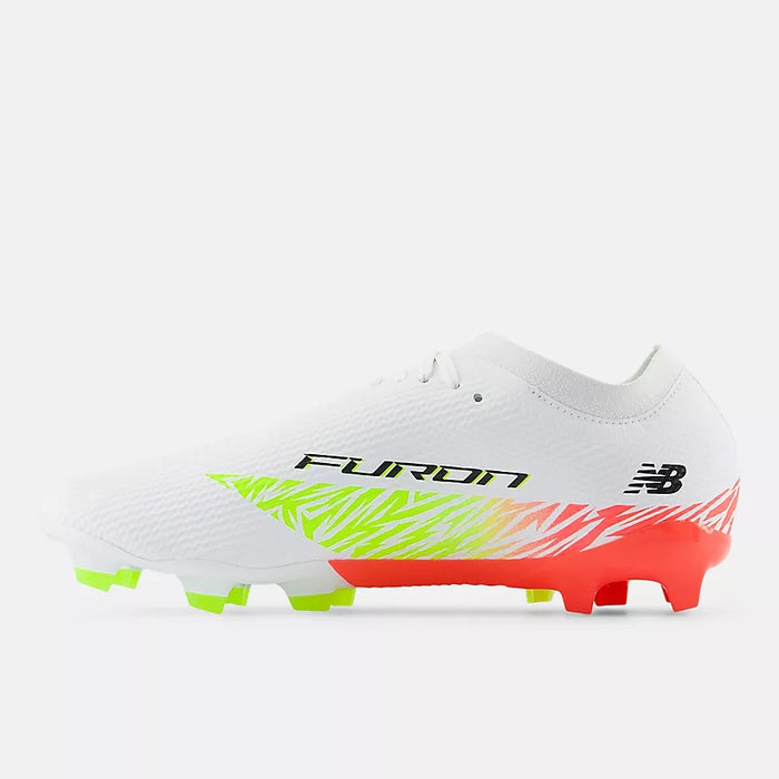 New Balance Furon Team FG V8 Football Boots (White/Energy Red/Hi-lite)