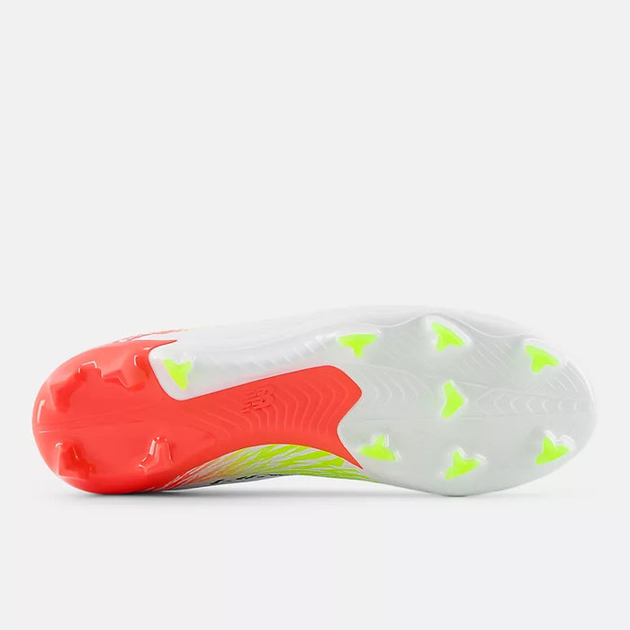 New Balance Furon Team FG V8 Football Boots (White/Energy Red/Hi-lite)