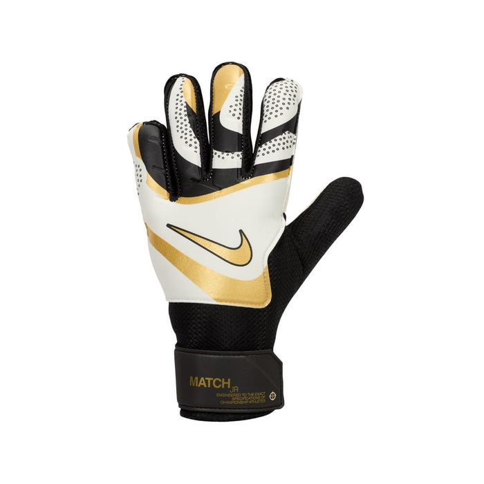 Nike Match Jnr GK Gloves (White/Black/Metallic Gold)