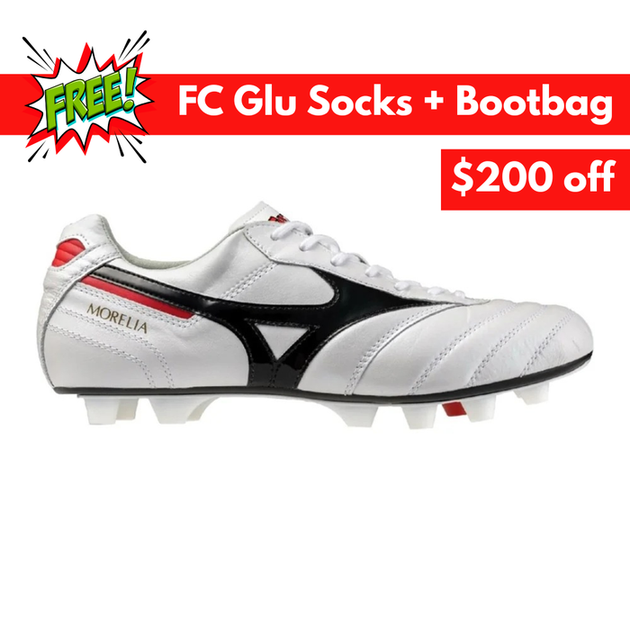 Mizuno Morelia II Japan FG Football Boots (White/Black