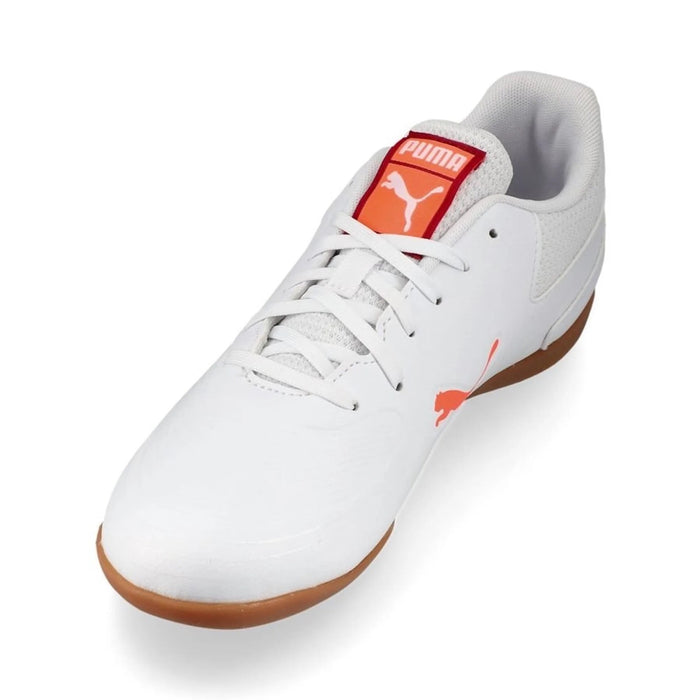 Puma Truco III Jnr IN Indoor Football Shoes (White/Glowing Red/Dark Crimson)