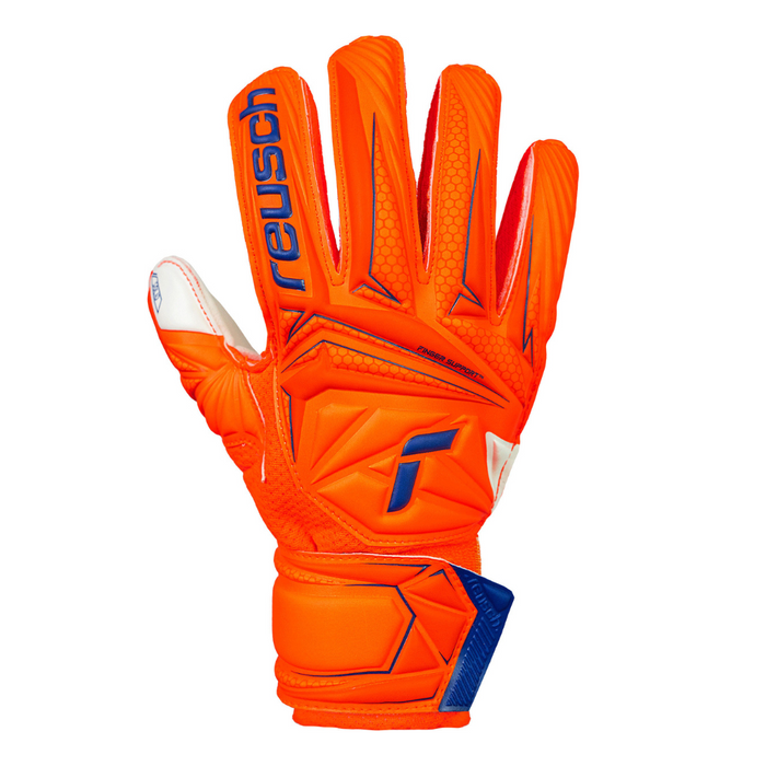Reusch Attrakt Solid Finger Support Junior GK Gloves (Shocking Orange)