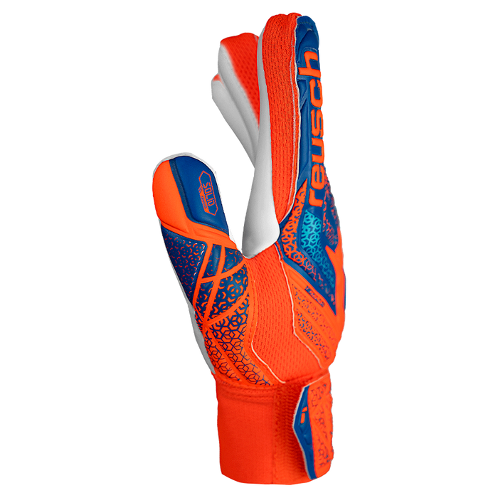 Reusch Starter Solid Finger Support Junior GK Gloves (Orange/Blue)