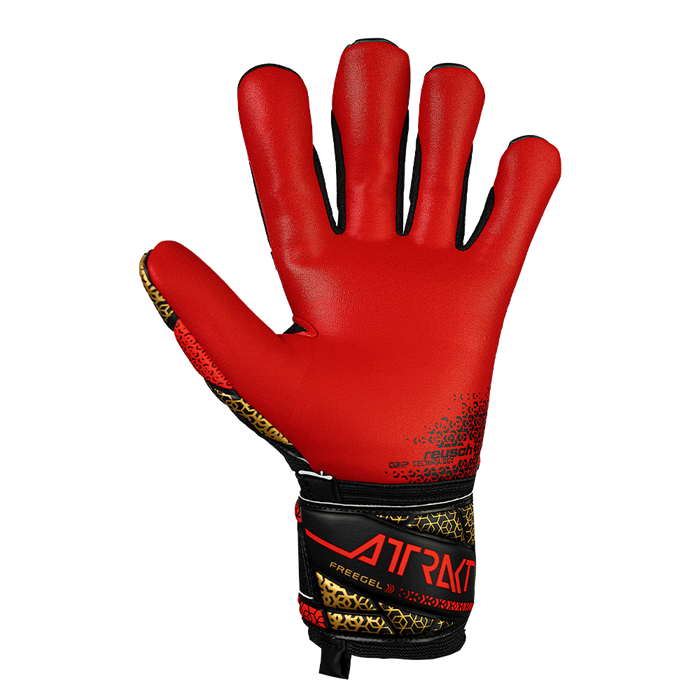 Reusch Attrakt Freegel Silver GK Gloves (Black/Gold/Fiery Red)