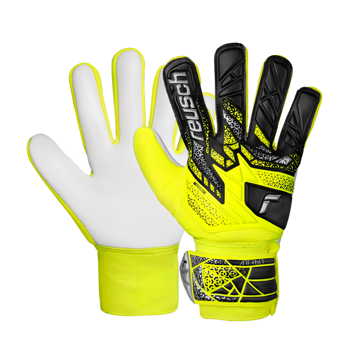 Reusch Attrakt Starter Solid Junior GK Gloves (Safety Yellow/Silver)