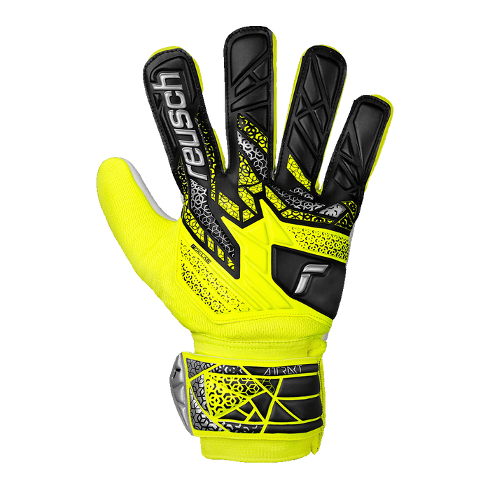 Reusch Attrakt Starter Solid Junior GK Gloves (Safety Yellow/Silver)