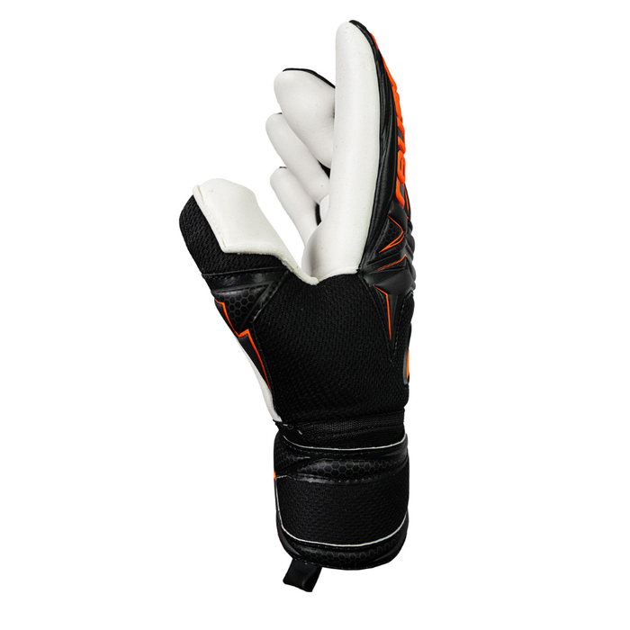 Reusch Attrakt Advance Finger Support GK Gloves (Black/Shocking Orange)