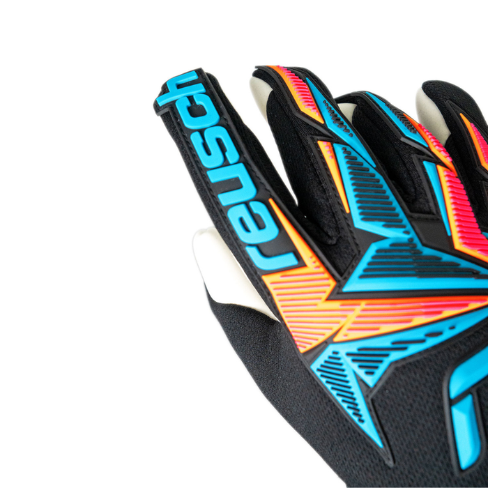 Reusch Attrakt Freegel Advance GK Gloves (Black/Aqua Blue/Shocking Orange)
