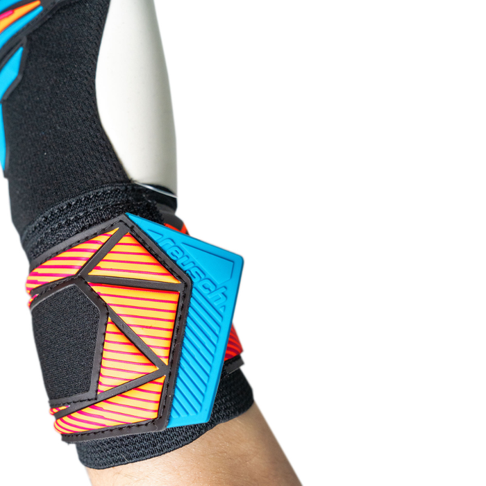 Reusch Attrakt Freegel Advance GK Gloves (Black/Aqua Blue/Shocking Orange)