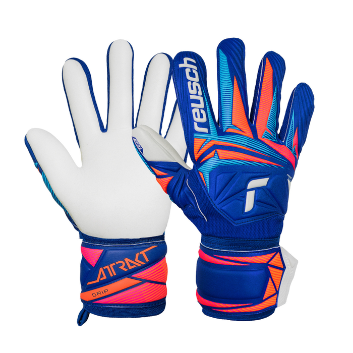 Reusch Attrakt Grip GK Gloves (Sharp Blue/White/Shocking Orange)