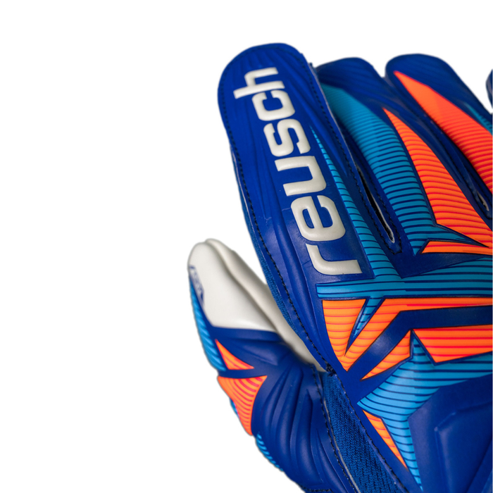 Reusch Attrakt Grip GK Gloves (Sharp Blue/White/Shocking Orange)
