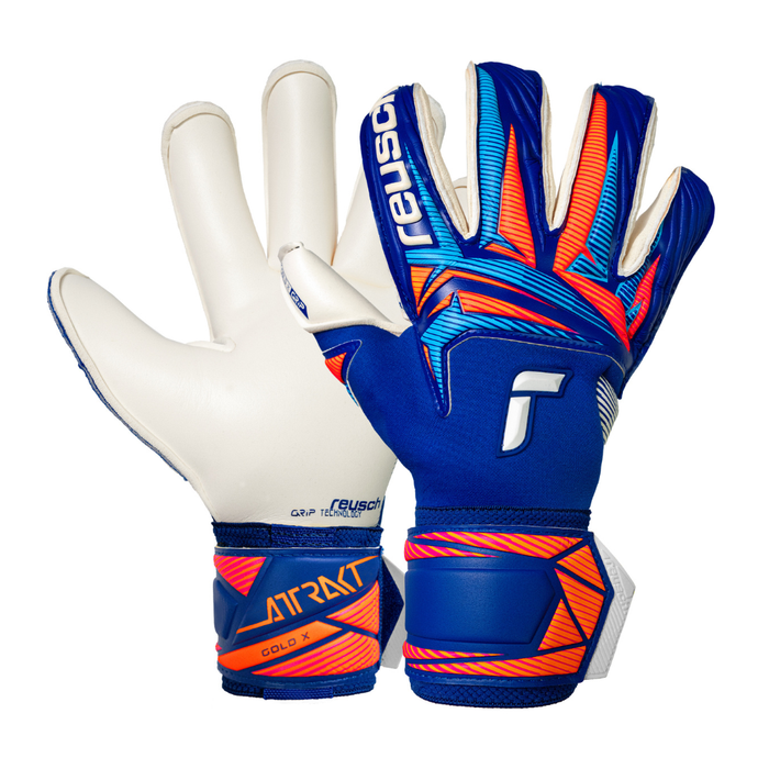 Reusch Attrakt Gold X Roll Finger GK Gloves (Sharp Blue/White/Shocking)