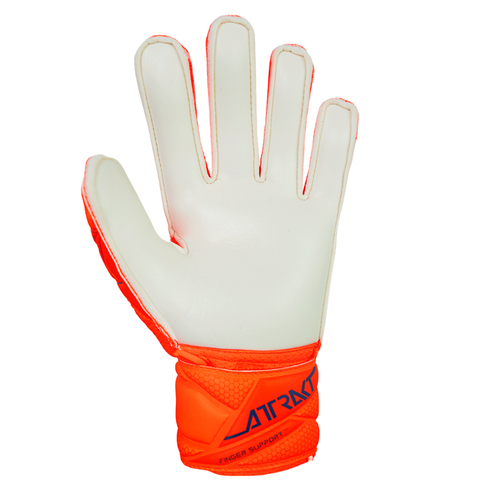 Reusch Attrakt Solid Finger Support Junior GK Gloves (Shocking Orange)