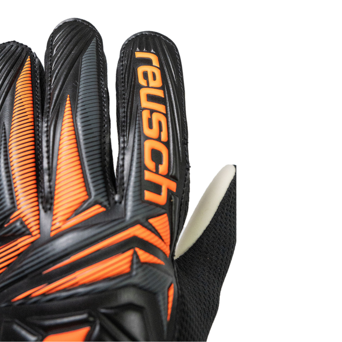 Reusch Attrakt Starter Solid Junior GK Gloves (Black/Shocking Orange)