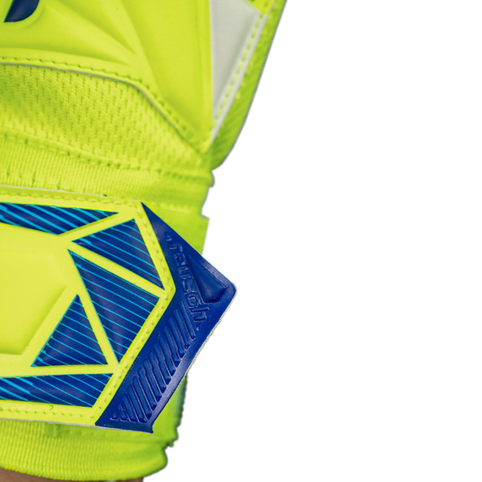 Reusch Attrakt Grip Junior GK Gloves (Safety Yellow/Sharp Blue)