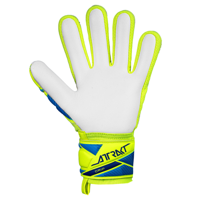 Reusch Attrakt Grip Junior GK Gloves (Safety Yellow/Sharp Blue)