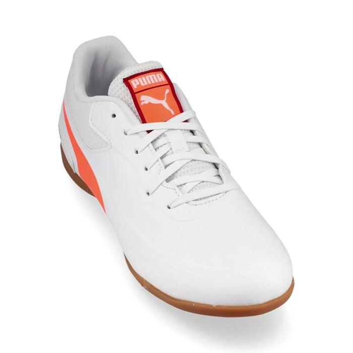 Puma Truco III Jnr IN Indoor Football Shoes (White/Glowing Red/Dark Crimson)