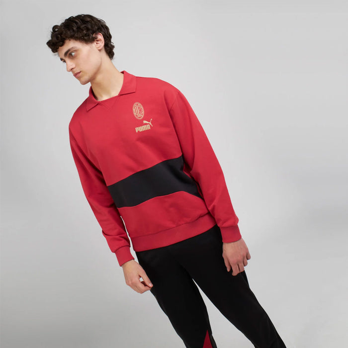 AC Milan Culture+ Sweat Drill Top (Club Red)