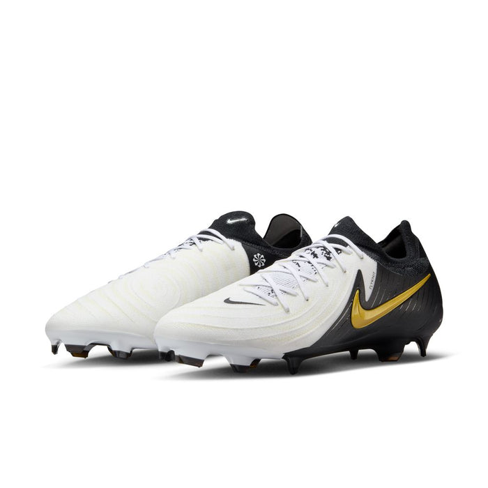 Nike Phantom GX 2 Pro FG Football Boots (White/Black/Metallic Gold)