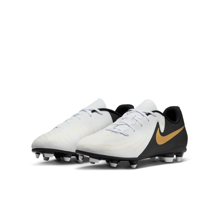 Nike Phantom GX II Club FG Jnr Football Boots (White/Black/Metallic Gold)