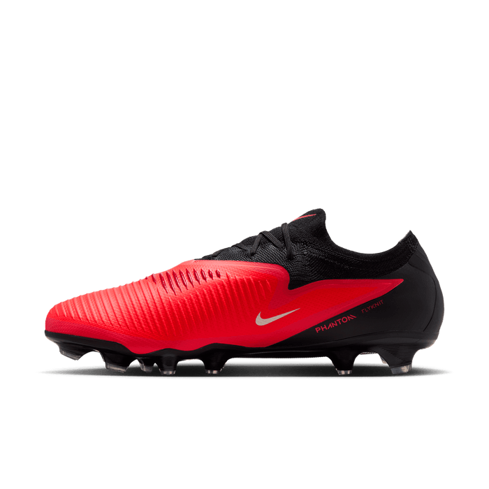 Nike Phantom 6 Low Pro FG football boot in bright crimson, blur and black - inner side profile
