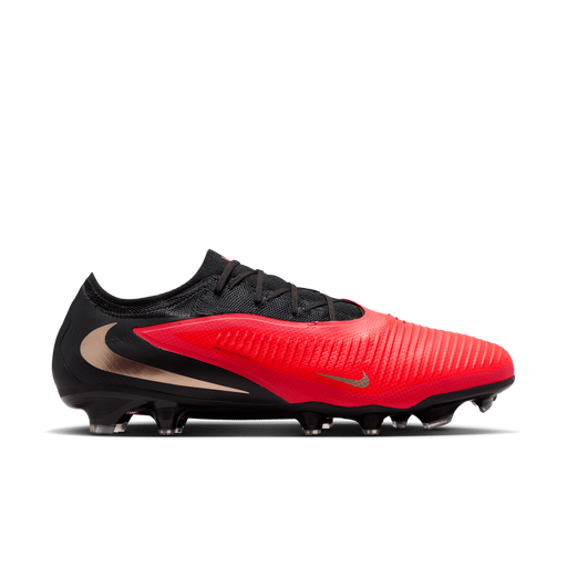 Nike Phantom 6 Low Pro FG football boot in bright crimson, blur and black - side profile
