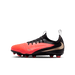 Nike Jr. Phantom 6 Low Academy FG/MG junior football boot in bright crimson, blur and black - inner side