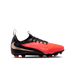 Nike Jr. Phantom 6 Low Academy FG/MG junior football boot in bright crimson, blur and black - side profile