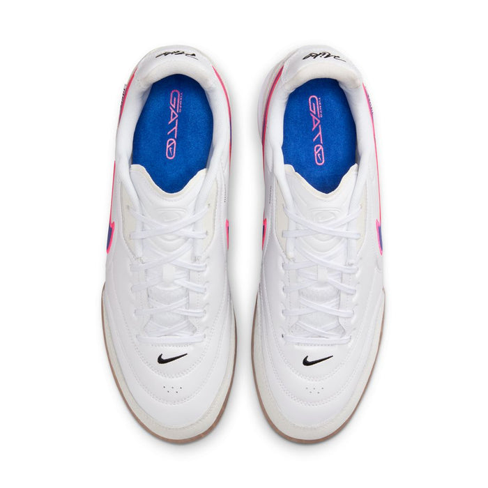 Nike Tiempo Streetgato Indoor Football Shoes (White/Pink Blast/Racer Blue)