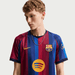 FC Barcelona 2026/27 home football jersey in blue and garnet Blaugrana - fabric detail